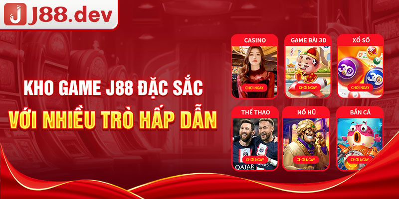 Kho game J88 đặc sắc với nhiều trò chơi hấp dẫn.